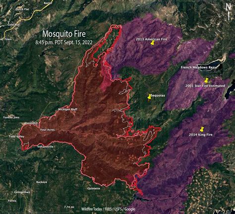 mosquito fire 2022 map